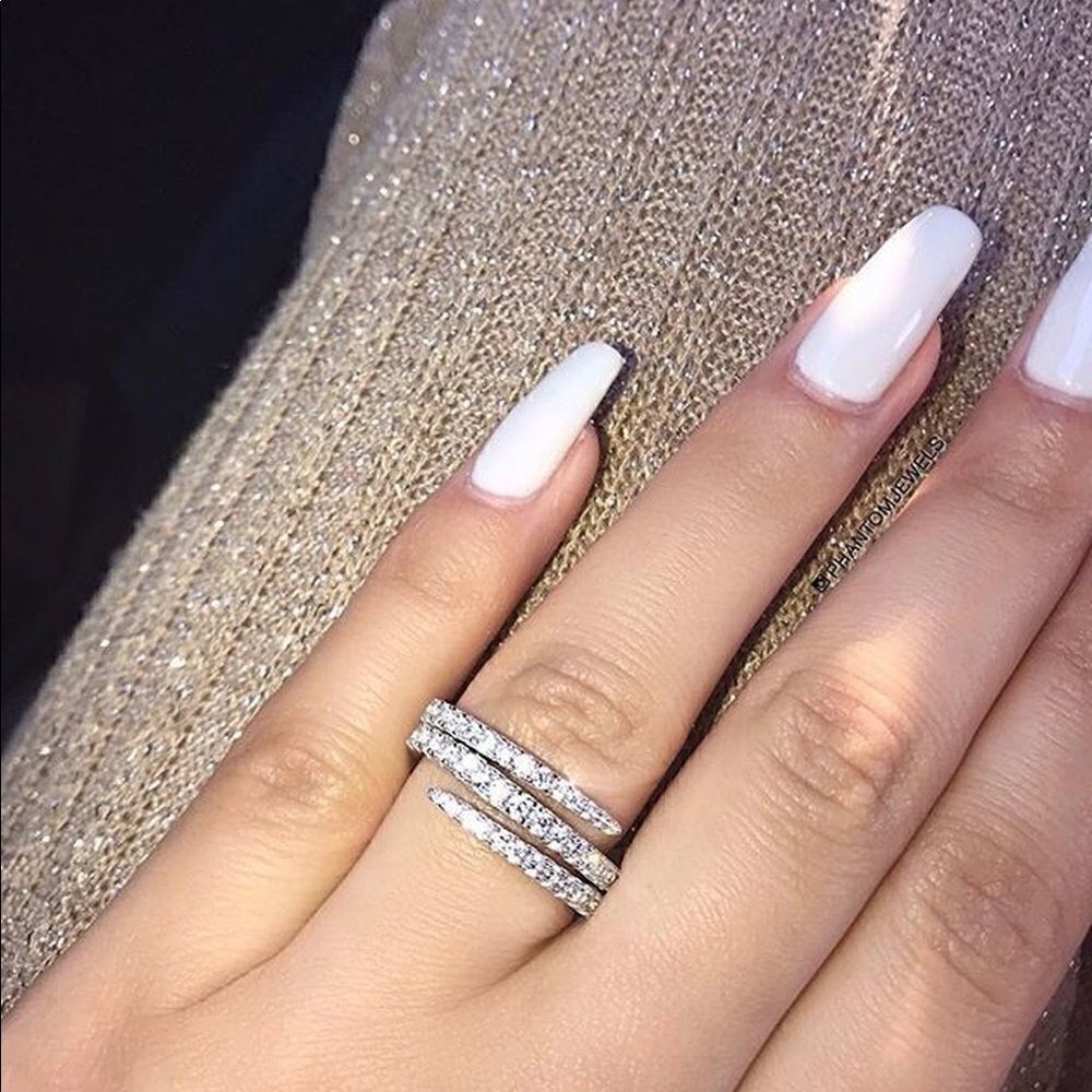 Silver CZ Diamond Ring 